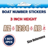 Custom Boat Registration Numbers Stickers Letter Decal 2pcs - Pattern Tribal Chevron C105