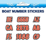 Custom Boat Registration Numbers Stickers Letter Decal 2pcs - Pattern Floral Numerals C108