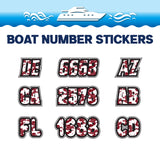 Custom Boat Registration Numbers Stickers Letter Decal 2pcs - Pattern Seigaiha C109