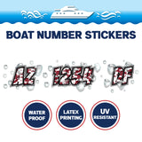 Custom Boat Registration Numbers Stickers Letter Decal 2pcs - Pattern Seigaiha C109