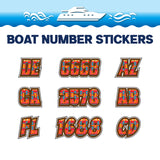 Custom Boat Registration Numbers Stickers Letter Decal 2pcs - Pattern Southwestern Aztec C111