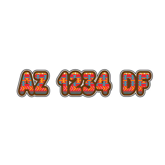 Custom Boat Registration Numbers Stickers Letter Decal 2pcs - Pattern Southwestern Aztec C111