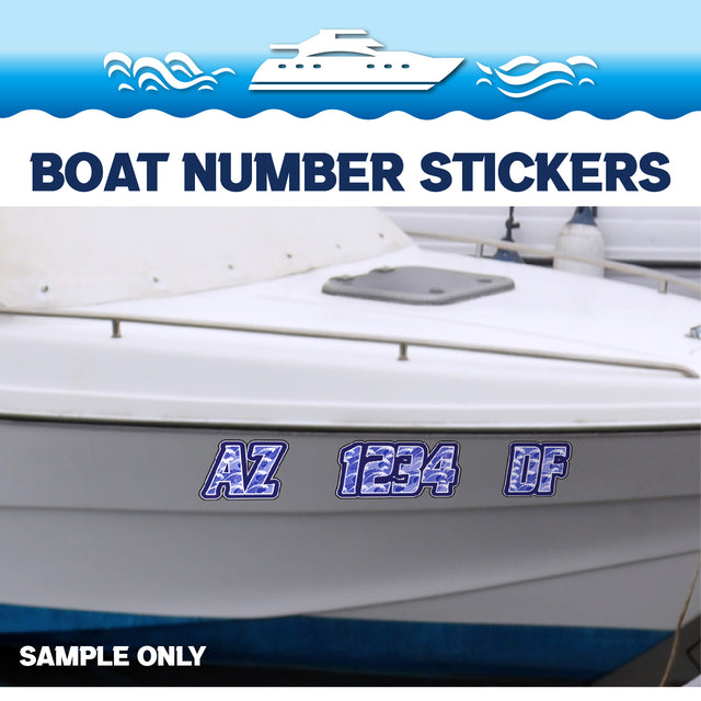 Custom Boat Registration Numbers Stickers Letter Decal 2pcs - Pattern Southwestern Aztec C111