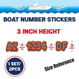 Custom Boat Registration Numbers Stickers Letter Decal 2pcs - Pattern Southwestern Aztec C111