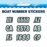 Custom Boat Registration Numbers Stickers Letter Decal 2pcs - Pattern Leaf C112