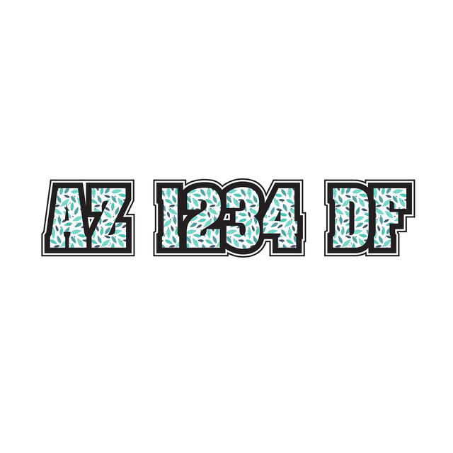 Custom Boat Registration Numbers Stickers Letter Decal 2pcs - Pattern Leaf C112