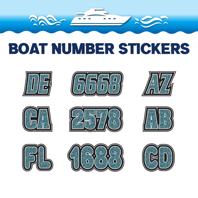 Custom Boat Registration Numbers Stickers Letter Decal 2pcs - Pattern Grass C113