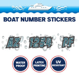 Custom Boat Registration Numbers Stickers Letter Decal 2pcs - Pattern Grass C113