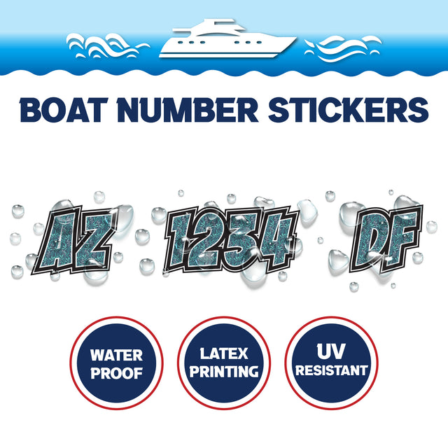 Custom Boat Registration Numbers Stickers Letter Decal 2pcs - Pattern Grass C113