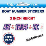 Custom Boat Registration Numbers Stickers Letter Decal 2pcs - Pattern Snowflake-Like C114