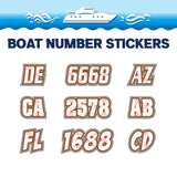 Custom Boat Registration Numbers Stickers Letter Decal 2pcs - Pattern Floral Monogram C115