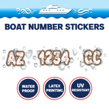 Custom Boat Registration Numbers Stickers Letter Decal 2pcs - Pattern Floral Monogram C115