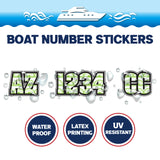 Custom Boat Registration Numbers Stickers Letter Decal 2pcs - Pattern Semicircular Green Shapes C116