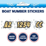 Custom Boat Registration Numbers Stickers Letter Decal 2pcs - Pattern Bold Argyle C117