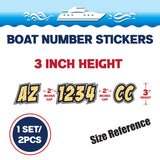 Custom Boat Registration Numbers Stickers Letter Decal 2pcs - Pattern Bold Argyle C117