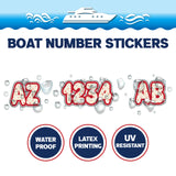 Custom Boat Registration Numbers Stickers Letter Decal 2pcs - Pattern Heart C119