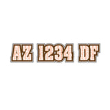 Custom Boat Registration Numbers Stickers Letter Decal 2pcs - Pattern Tribal Chevron C120