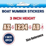 Custom Boat Registration Numbers Stickers Letter Decal 2pcs - Pattern Tribal Chevron C120