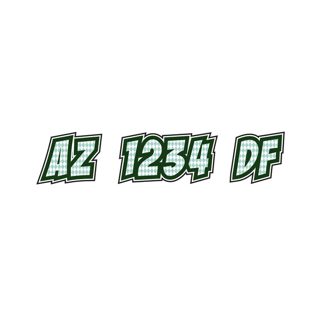 Custom Boat Registration Numbers Stickers Letter Decal 2pcs - Pattern Argyle C121