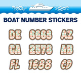 Custom Boat Registration Numbers Stickers Letter Decal 2pcs - Pattern Heart C122