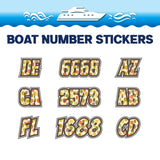 Custom Boat Registration Numbers Stickers Letter Decal 2pcs - Pattern Autumnal Foliage C123