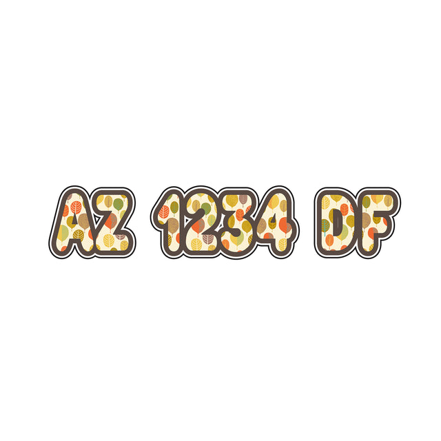 Custom Boat Registration Numbers Stickers Letter Decal 2pcs - Pattern Autumnal Foliage C123