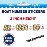 Custom Boat Registration Numbers Stickers Letter Decal 2pcs - Pattern Autumnal Foliage C123