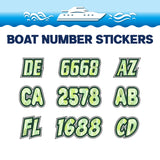 Custom Boat Registration Numbers Stickers Letter Decal 2pcs - Pattern Mosaic C124