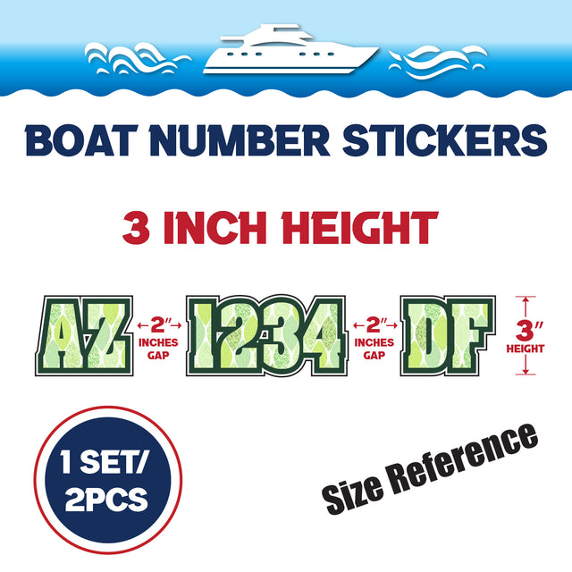 Custom Boat Registration Numbers Stickers Letter Decal 2pcs - Pattern Mosaic C124