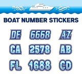 Custom Boat Registration Numbers Stickers Letter Decal 2pcs - Pattern Ripple C125