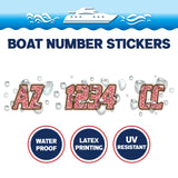 Custom Boat Registration Numbers Stickers Letter Decal 2pcs - Pattern Floral Typography C126