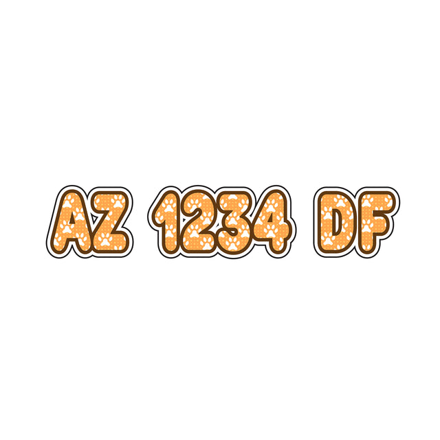 Custom Boat Registration Numbers Stickers Letter Decal 2pcs - Pattern Paw Print Monogram C127