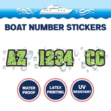 Custom Boat Registration Numbers Stickers Letter Decal 2pcs - Pattern Paw Print Monogram C128