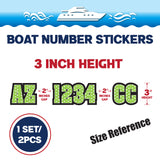 Custom Boat Registration Numbers Stickers Letter Decal 2pcs - Pattern Paw Print Monogram C128