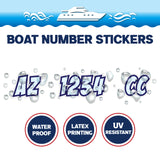 Custom Boat Registration Numbers Stickers Letter Decal 2pcs - Pattern Swirling Waves C129