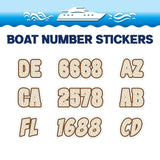 Custom Boat Registration Numbers Stickers Letter Decal 2pcs - Pattern Sunburst C130