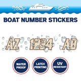 Custom Boat Registration Numbers Stickers Letter Decal 2pcs - Pattern Sunburst C130