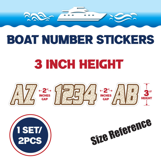 Custom Boat Registration Numbers Stickers Letter Decal 2pcs - Pattern Sunburst C130