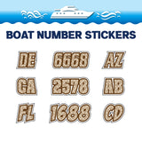 Custom Boat Registration Numbers Stickers Letter Decal 2pcs - Pattern Retro Diamond Motif C131