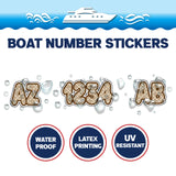 Custom Boat Registration Numbers Stickers Letter Decal 2pcs - Pattern Retro Diamond Motif C131