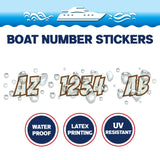 Custom Boat Registration Numbers Stickers Letter Decal 2pcs - Pattern Mosaic C133