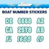 Custom Boat Registration Numbers Stickers Letter Decal 2pcs - Pattern Palm Leaf C134