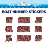 Custom Boat Registration Numbers Stickers Letter Decal 2pcs - Pattern Tartan C135