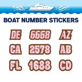 Custom Boat Registration Numbers Stickers Letter Decal 2pcs - Pattern Floral Monogram C137