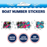 Custom Boat Registration Numbers Stickers Letter Decal 2pcs - Pattern Retro Geometric C139