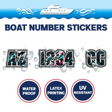 Custom Boat Registration Numbers Stickers Letter Decal 2pcs - Pattern Retrofuturistic Geometric C140