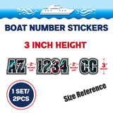 Custom Boat Registration Numbers Stickers Letter Decal 2pcs - Pattern Retrofuturistic Geometric C140