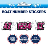 Custom Boat Registration Numbers Stickers Letter Decal 2pcs - Plain Red C142