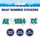 Custom Boat Registration Numbers Stickers Letter Decal 2pcs - Plain Green C143