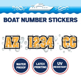 Custom Boat Registration Numbers Stickers Letter Decal 2pcs - Plain Yellow C144